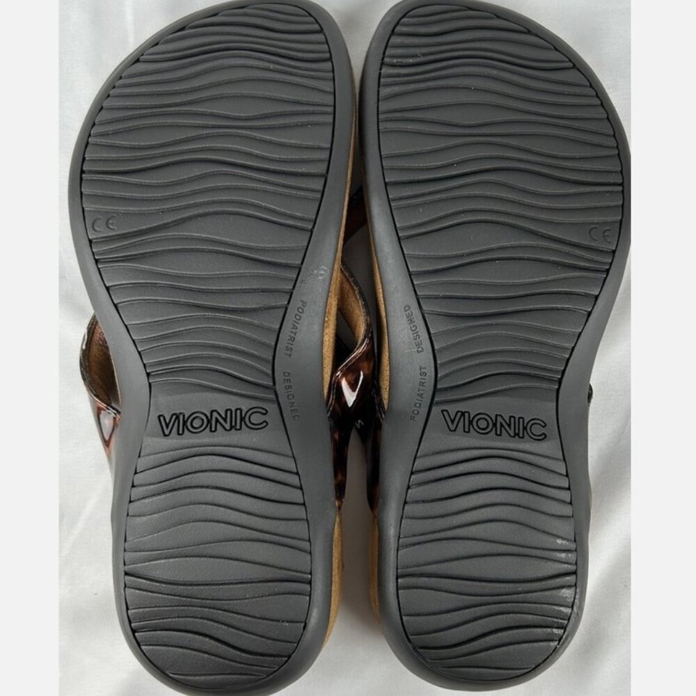 Unworn Vionic Mona Brown Tortoise Shell Print Lea… - image 6
